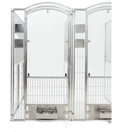 Commercial Veterinary Cage Tempered Glass 304 Stainless Steel Kennel Run