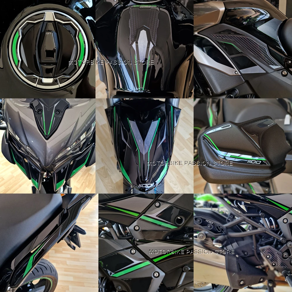 Motorcycle Guard Stickers 3D Epoxy Resin Sticker for Kawasaki Versys 1100 VERSYS1100 2025 Waterproof Protective Sticker White