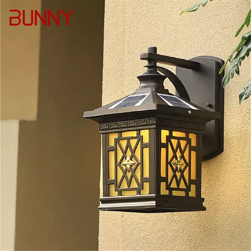 BUNNY Solar Wall Light Fixture Outdoor Modern LED Waterproof Patio Lighting For Porch Balcony Courtyard Villa Aisle