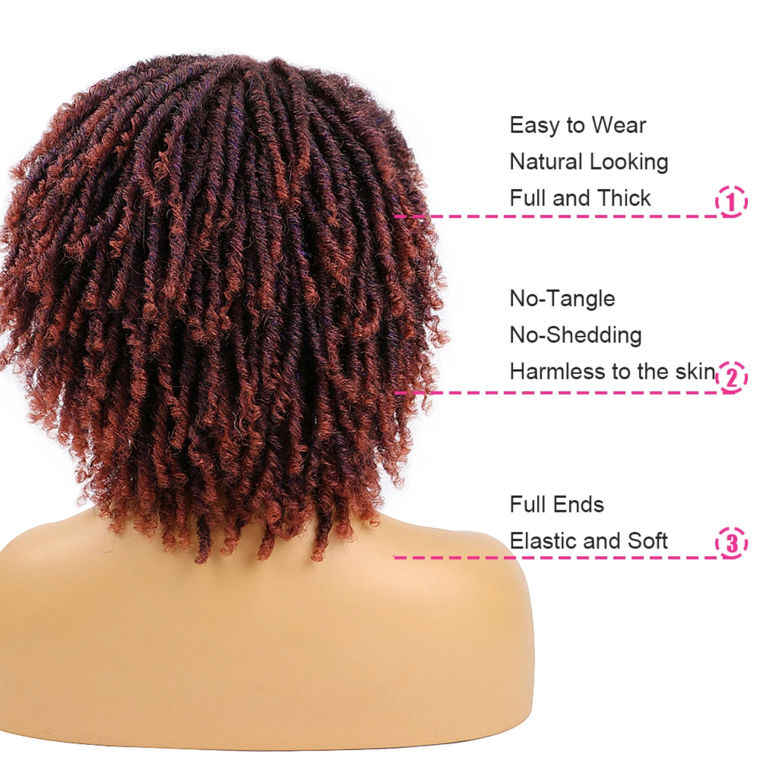 Blonde Dread lock Perücke für schwarze Frauen und Männer Short Twist geflochtene Perücken für Frauen Faux Locs Perücke Afro synthetische Perücke für Männer