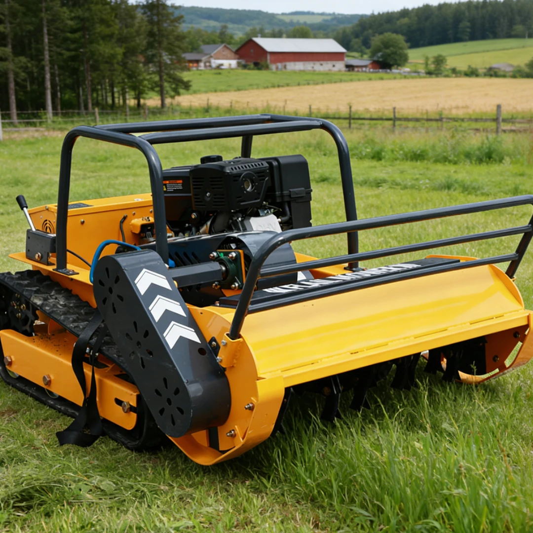 

Customized CE EPA all-terrain lawn mower, agricultural rubber track remote-controlled robotic lawn mower