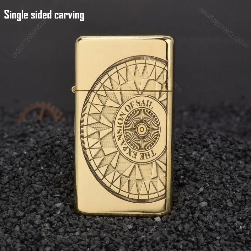 

ZORRO Z909 precision carved meteorite crater kerosine lighter narrow machine slim machine brass cigarette lighter tool