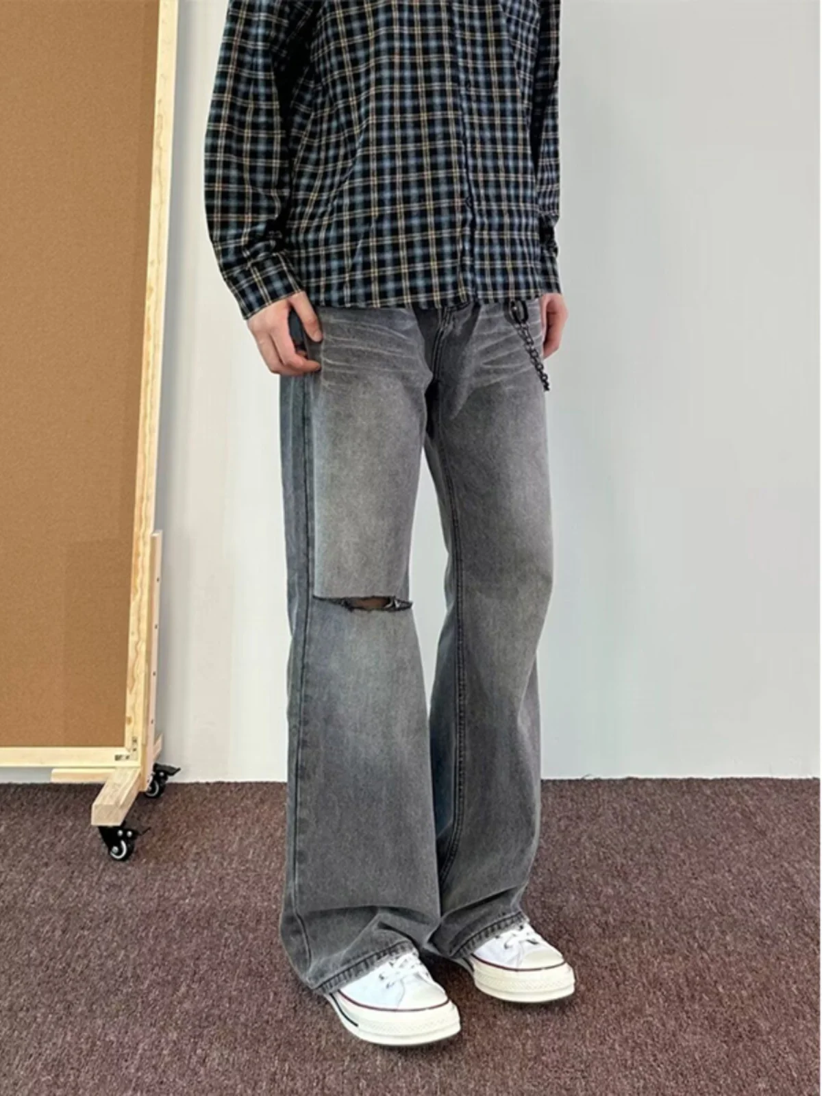 

Retro American Waed Denim Jeans Straight Leg Wide Leg 300 Pou Couples Loose Fit Jeans Autumn Winter Men's Faion Brand