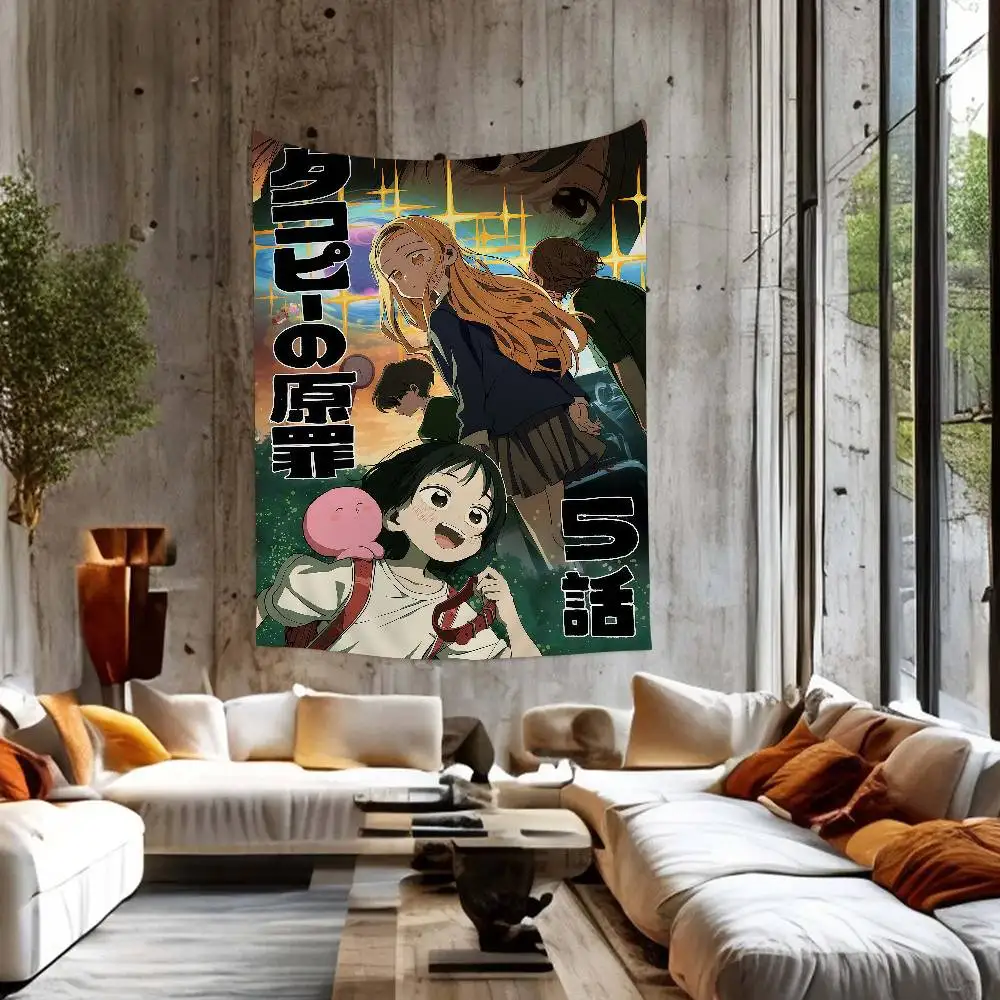 ผ้าแขวนผนังลายอนิเมะทาโกะพิส 1 ชิ้น รุ่นออริจินัล ลายสีสันสดใส ตกแต่งผนังสไตล์ฮิปปี้ เหมาะสำหรับตกแต่งหอพัก