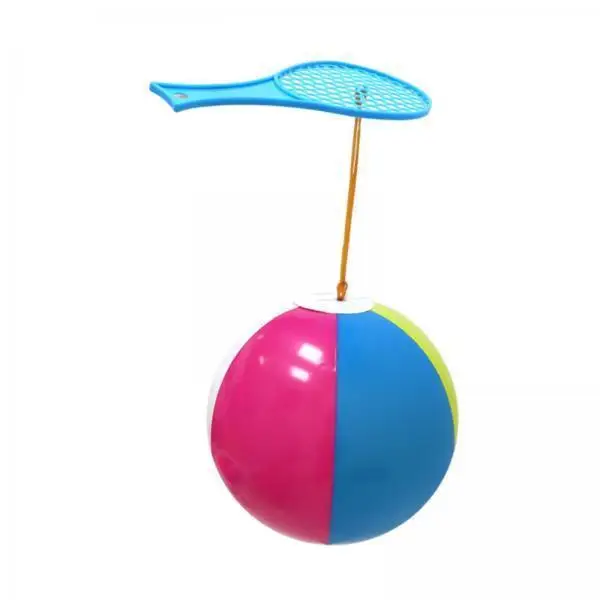 Children Racket and Bouncing Ball Set Portable PVC Toy for Family Games Birthday and Home Exercise