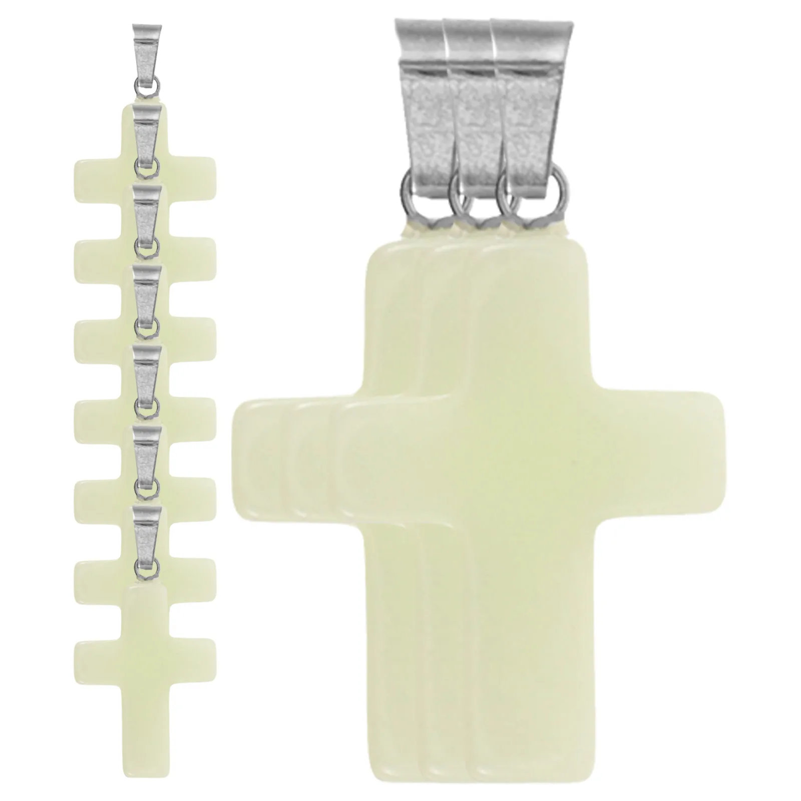 

10 Pcs Luminous Stone Pendant Natural Cross Beads Charms Gemstone Necklace Pendants DIY Agate Crosses Glow Accessories