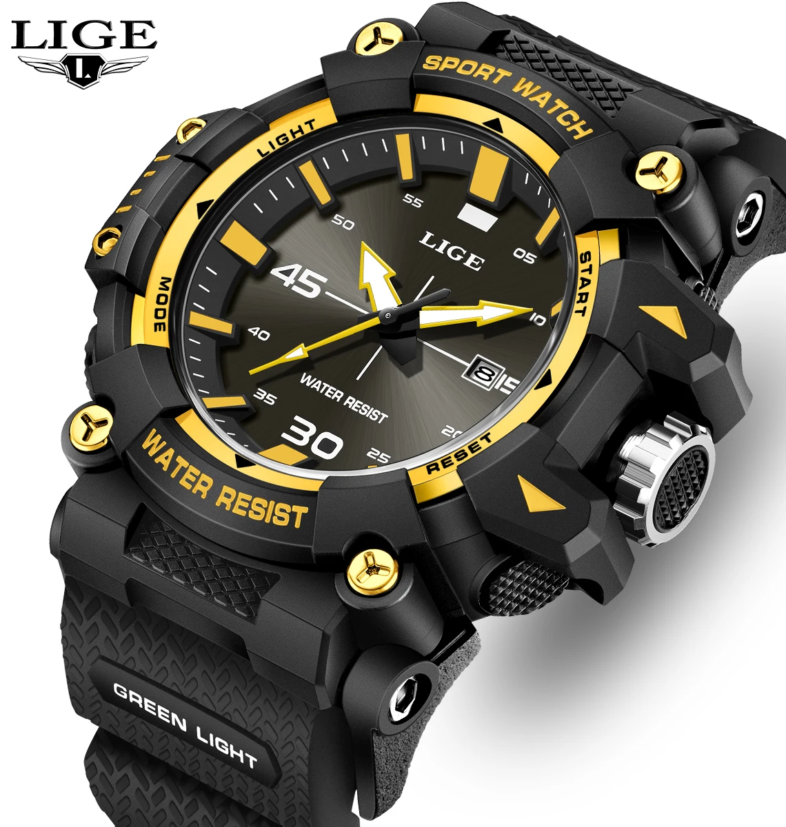 

LIGE модные повседневные кварцевые мужские часы простые спортивные на открытом воздухе силиконовый ремешок водостойкие светящиеся часы с датой foemenReloj Hombre новинка