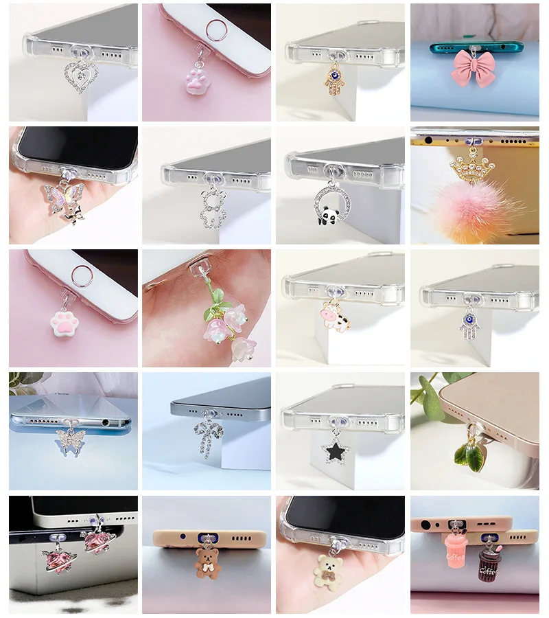 ل Type-C الغبار التوصيل شحن ميناء حامي مكافحة الغبار غطاء التوصيل ل IOS الهاتف البرق سامسونج هواوي Xiaomi الهاتف Dustplug