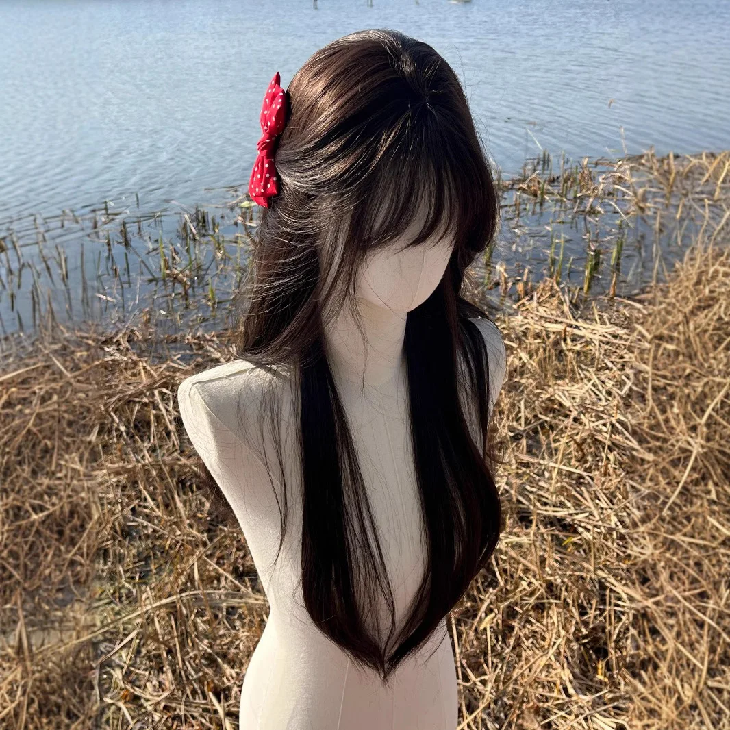 Parrucca femminile manga femminile principale femminile micro ricciolo capelli lunghi lisci di alto livello carino parrucca quotidiana giapponese JK copricapo completo