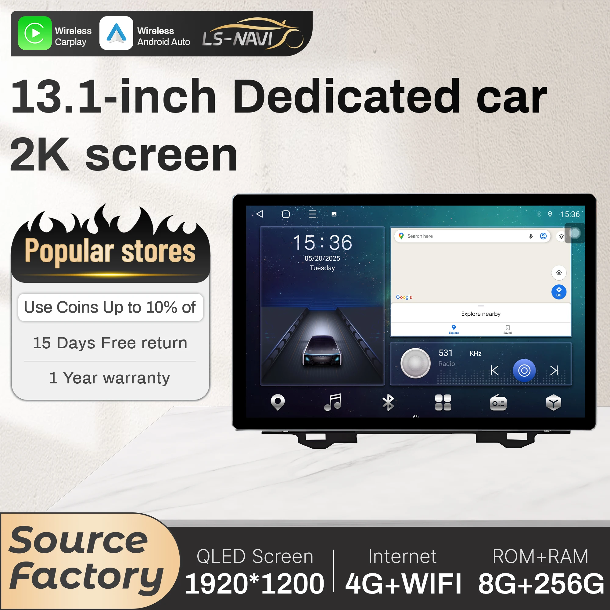 13.1 inch For Honda Vezel 2 HR-V RV RZ 2021-2024 Car Radio Wireless Bluetooth Carplay GPS Multimedia Touch QLED Screen Stereo