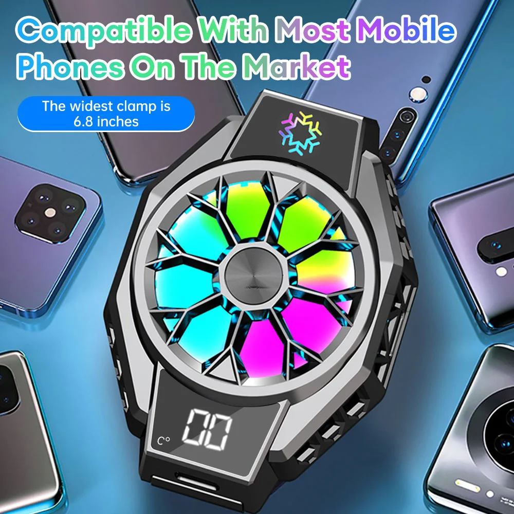 مبرد هاتف محمول صغير للألعاب ، مشعاع لهاتف آيفون ، شاومي ، سامسونج ، هواوي ، محترف ، أشباه الموصلات ، مروحة تبريد ، بالوعة حرارية