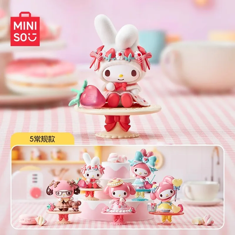 Sanrio My Melody figura de la serie de té de la tarde, modelo de Anime Kawaii, estatua de colección, figura de acción, juguetes de Pvc, regalo de Navidad