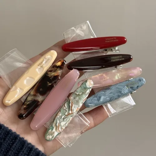 Imagen 2 del producto Horquilla de hoja de sauce ovalada de acetato para mujer, clip de pico de pato para el frente, clip LATERAL, tocado, flequillo, horquilla, clip de palabra