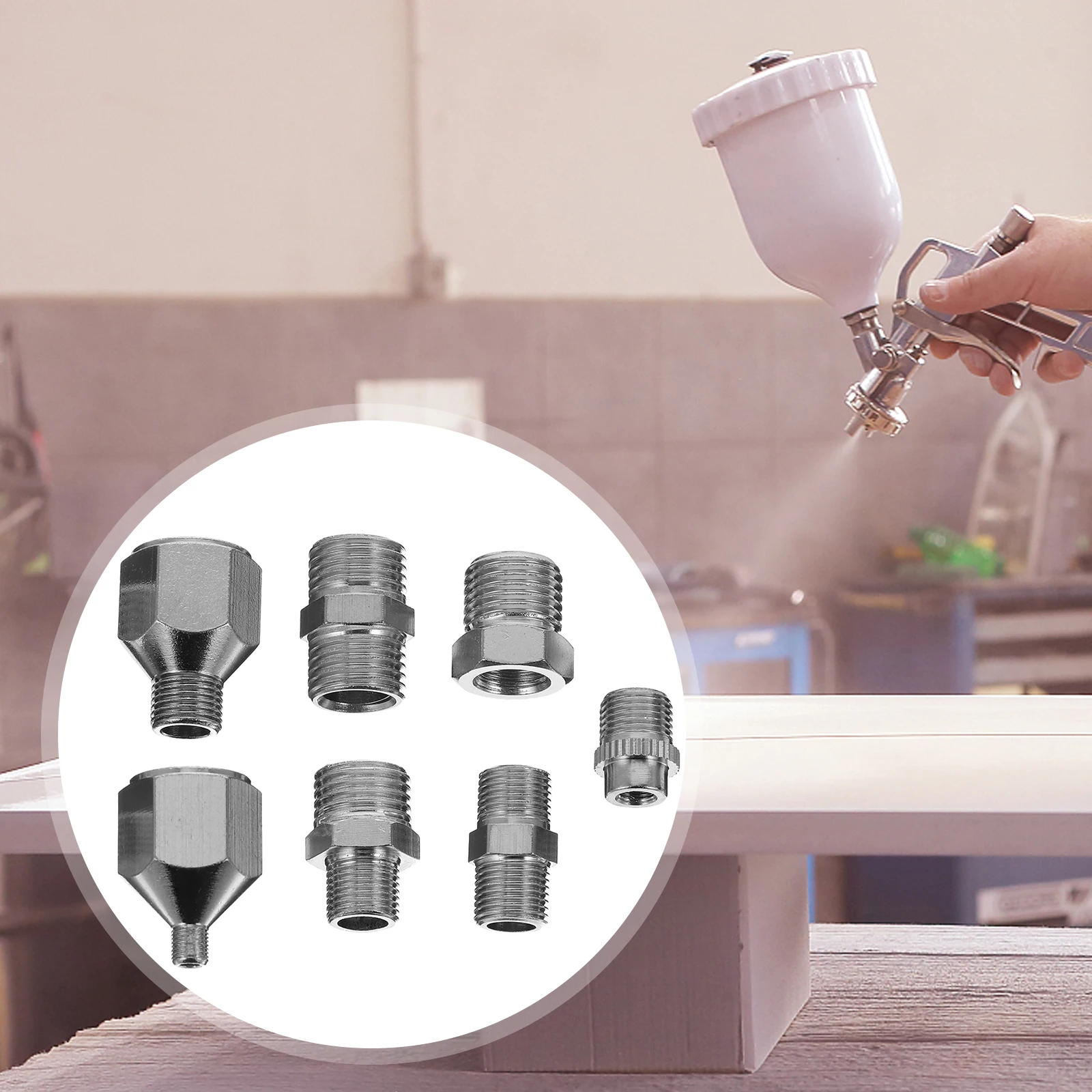 Portable Tracheal Adapter Hose Airbrush Accessories Metal Fitting Connector for