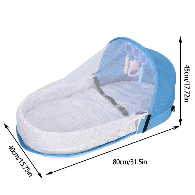 Folding Baby bed With mosquito net and toys Portable Travel Baby Bassinet  Breathable Infant Sleeping Basket baby bed for