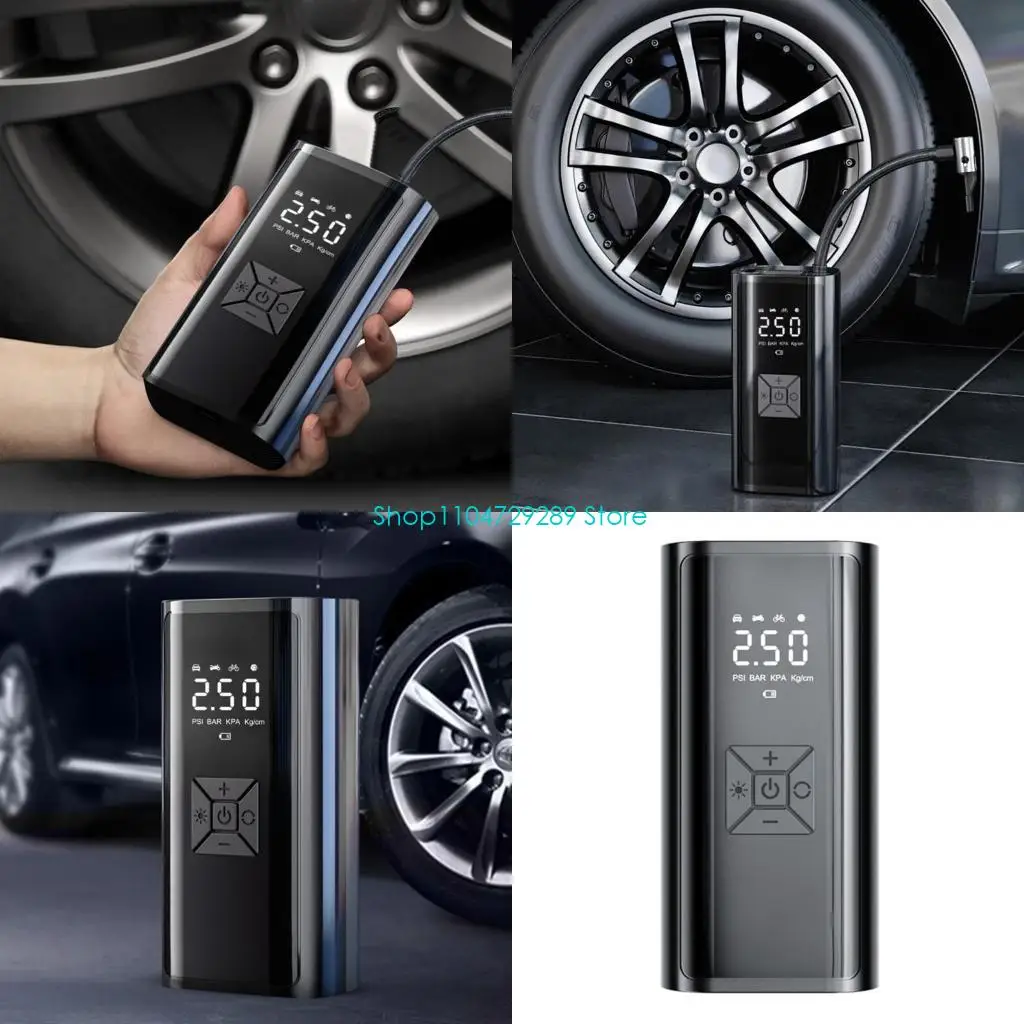 

D8KE Автомобильный воздушный компрессор, мини-портативный беспроводной цифровой электрический насос, надувной насос для авто,