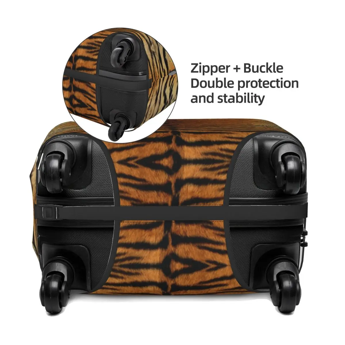 Custom Siberian Tiger Leopard Fur Texture Pattern Suitcase Cover Dust Proof Wild Animal Luggage Covers Protector for 18-32 inch