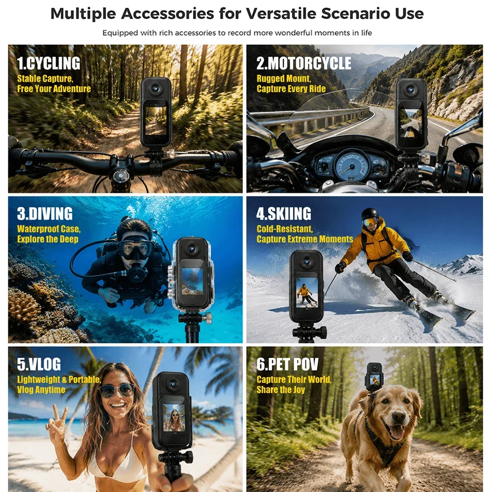 4K/1080P Mini WiFi Body Vlog Camera With Charging Case Portable Sports Cam for Motorcycle Bike Pet Cycling Outdoor Recording - view 6