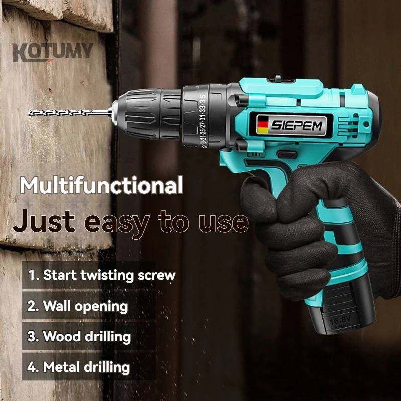 Rechargeable electric drill pistol drill household impact drill tool multifunctional lithium battery hand cranked electric drill