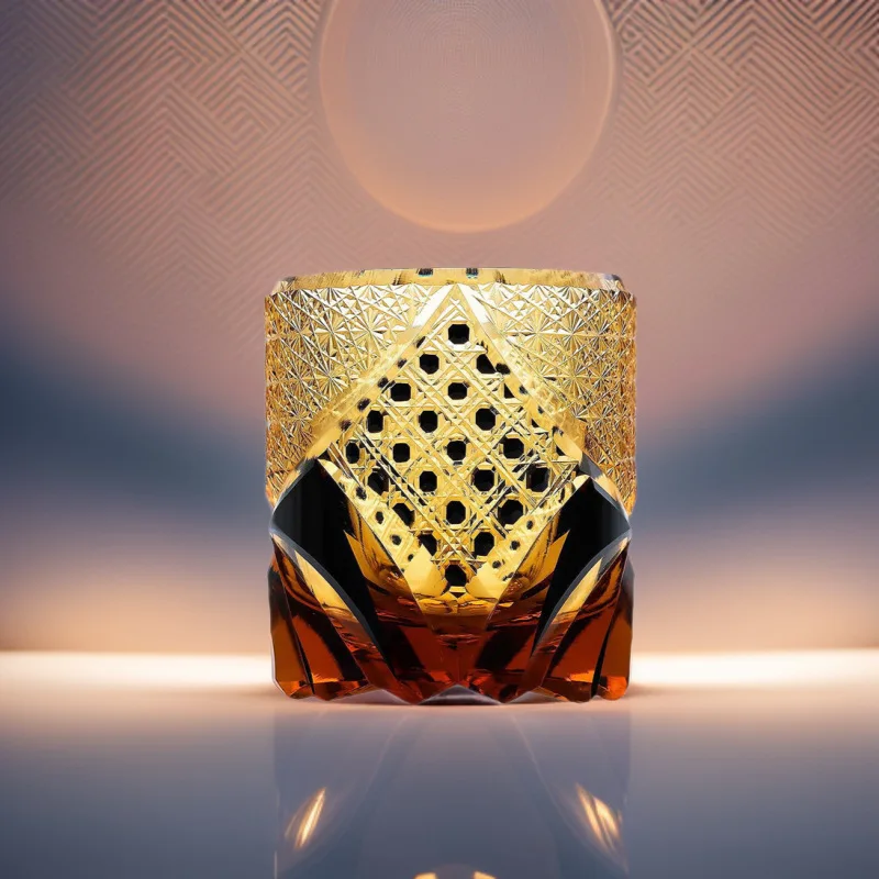 

Crystal cup premium wine glass hand-carved retro