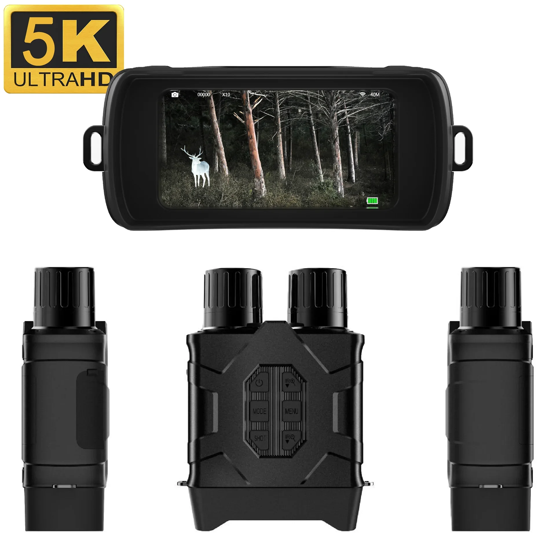 

N016 300M Infrared Wifi Binoculars 4 Inch 5K UHD 52MP 10X Digital Zoom Night Vision Binocular Telescope for Hunting Camping