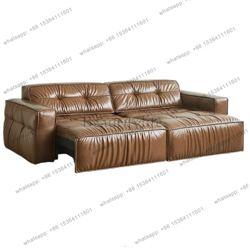 Electric Leather Sofa Retro Decor Design European High Quality Unusual Sofas Hallway Comfortable Leisure Art Divano Furniture