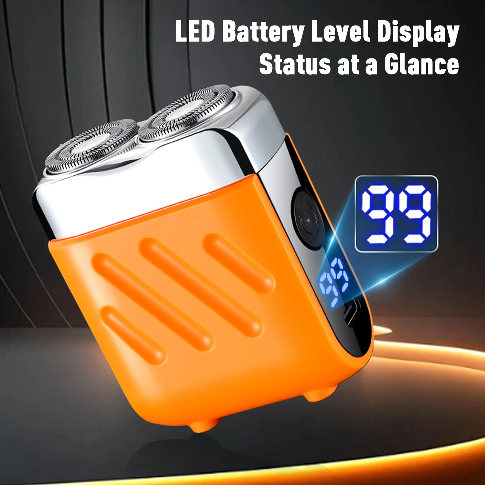 Mini Electric Shaver Type‑C Rechargeable Washable Razor Double-Ring Magnetic Head with LED Display for Men Husband Father Gifts