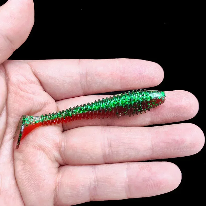 Thread T-tail Road Subdual Color Soft Bait Soft Worm Lead Head Hook T-tail Maggot Perch Mandarin Fish Fake Bait