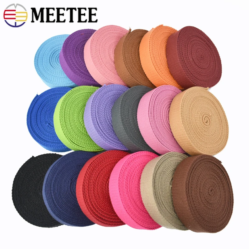 2-10Meters 25mm Cotton Webbing Tape 2mm Thick Polyester Canvas Ribbon Bag Strap Sewing Belt Bias Binding Band Garment Accessory