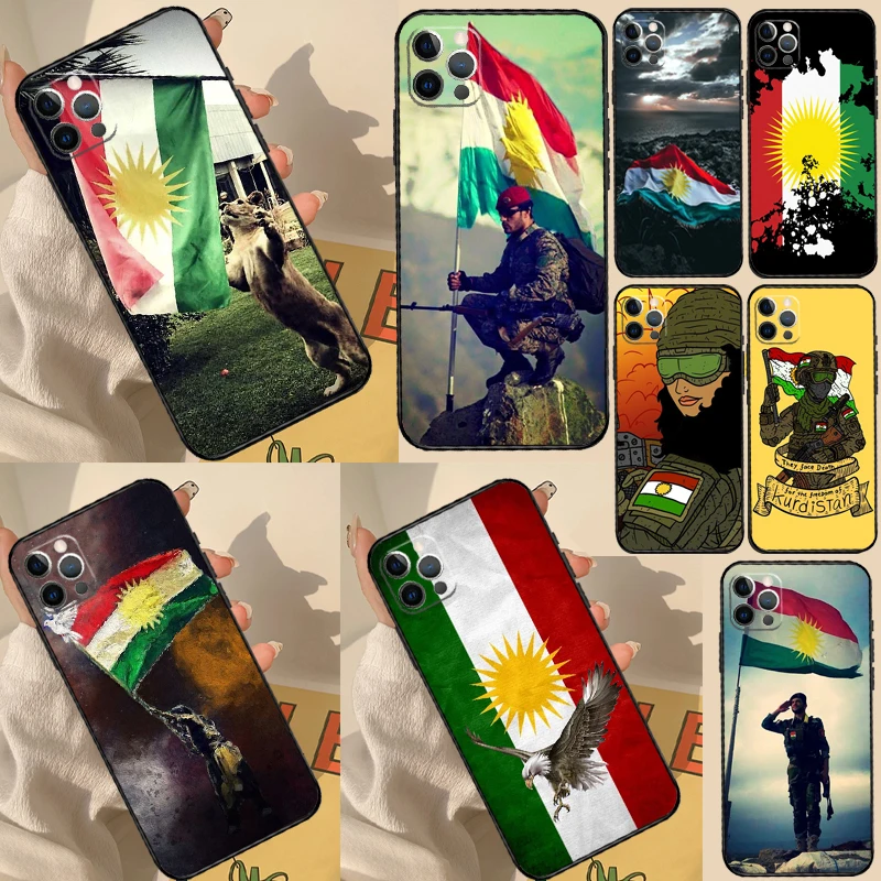 Kurdistan Flag Case For iPhone 11 12 13 14 15 16 Pro Max Cover For iPhone 13 12 Mini XR X XS Max Plus