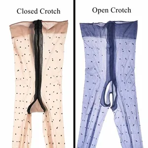 جوارب ضيقة زيت لامعة نسائية جديدة مثير مفتوح المنشعب الجوارب سلسلة أورورا ضيق نقاط البولكا الصيف رقيقة جدا جوارب طويلة شفافة S146 أفضل 12 مبيعات السراويل الشفافة اللامعة - No7