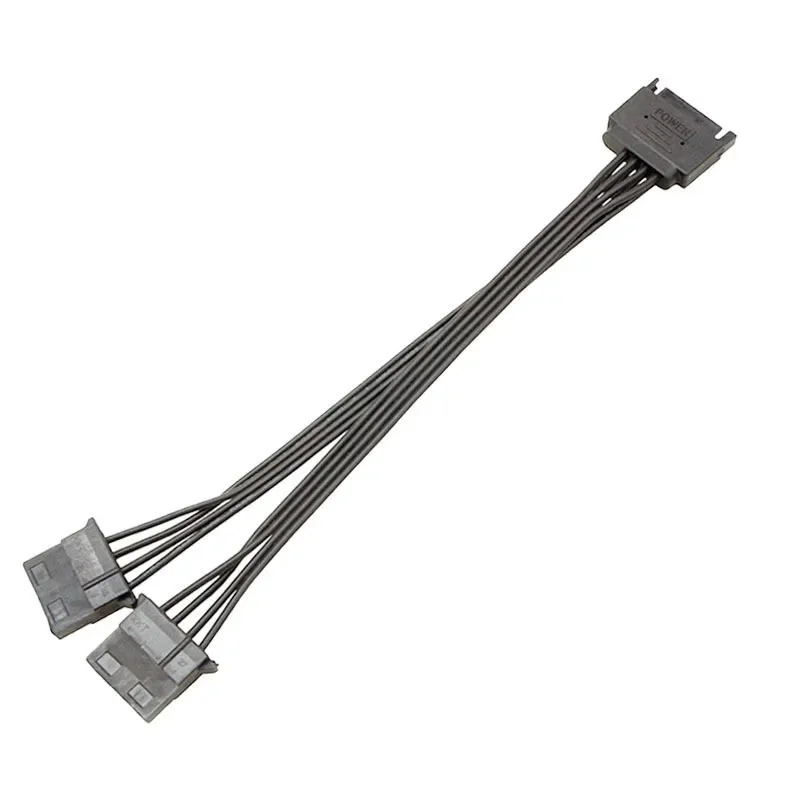 SATA 15Pin Male to 2 4Pin Molex Female IDE HDD Power Hard Drive Y Cable 15 Pin to 4 Pin Cord 0.2M
