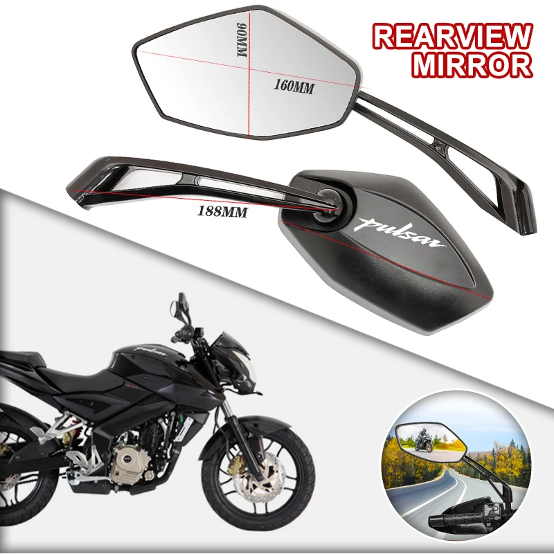 2pcs Wide Angle Adjustable Motorcycle Rearview Mirrors Side View Mirrors For Bajaj Dominar 250 400 Avenger Pulsar NS/200 RS/200