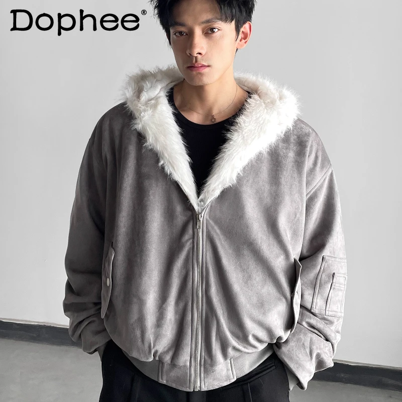 سترات شتوية جديدة لعام 2025 للرجال والنساء معاطف فضفاضة ومريحة ومتعددة الاستخدامات وسيم وأكمام طويلة سترات بغطاء للرأس ناعمة وسميكة #1