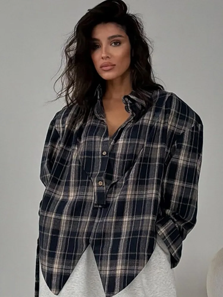 

Women Grid Blouses 2026 Spring Autumn Long Sleeve Blouse Woman Blouse Shirt Office Elegant Work Shirt Top Blusas Mujer De Moda