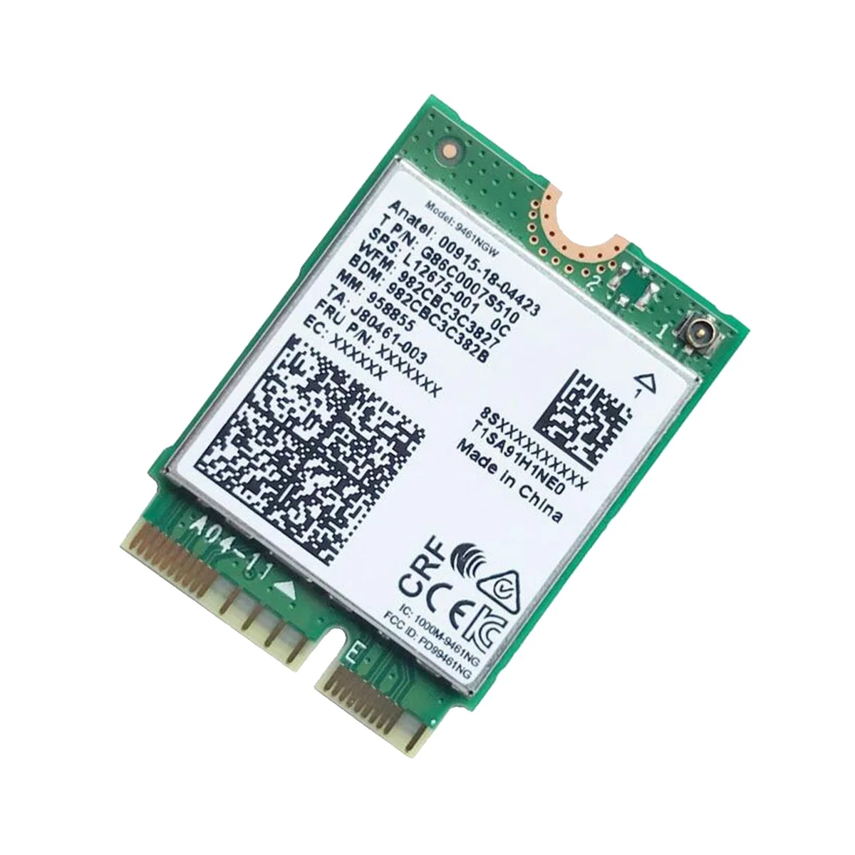 For Intel 9461NGW WiFi Card+Baffle+Antenna Kit AC 9461 2.4G/5G 802.11AC M2 Key E CNVI Bluetooth 5.0 Wireless Adapter