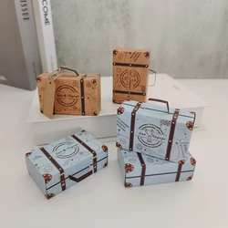 Retro and adorable mini suitcase luggage with label tags, DIY wedding candy box, gift packaging box for baking supplies, party s