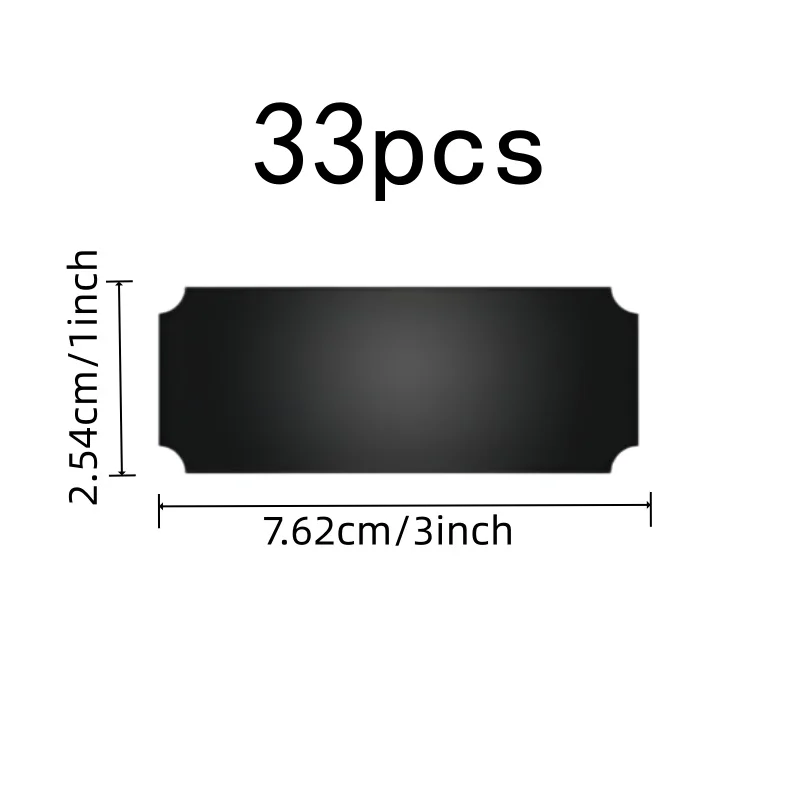 Black Finish Surface Blank Name Badges, 33 pcs, Office Desk Labeling, Durable Scratch Resistant for Meeting Table Signs