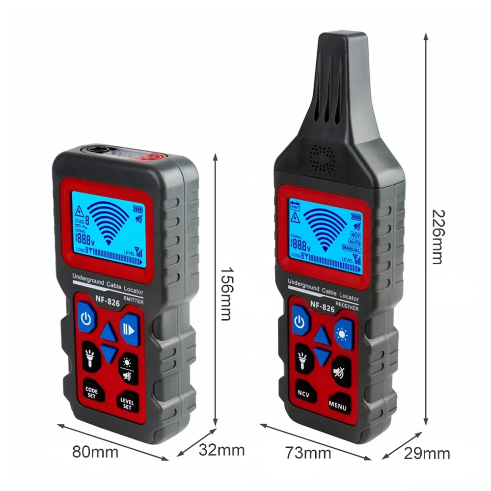 NOYAFA NF-826 Tester kabli podziemnych Lokalizator przewodów Wykryj ścianę Kabel podziemny Linia elektryczna Rurociąg zasilający wodę i gaz