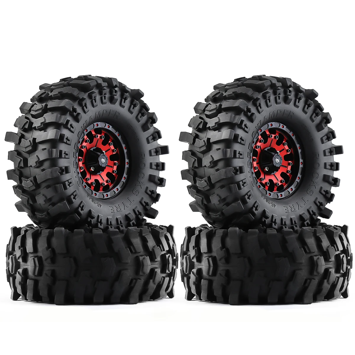 

118mm Metal 1.9 Beadlock Wheel Rim Tire Set for 1/10 RC Crawler Car Axial SCX10 Wraith RR10 Capra Traxxas TRX4 Redcat