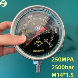 250Mpa 2500bar 600Mpa 6000bar Shockproof High Pressure Gauge M14*1.5 Plunger Pressure Test CRIN Pump Repair Tool
