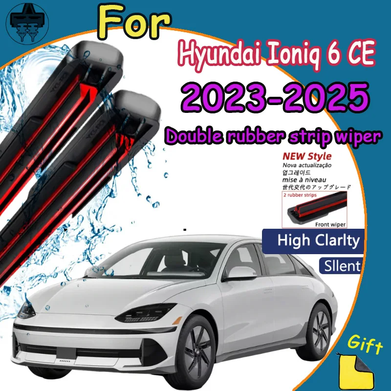 

Front Windshield Wiper Blades 2pcs Windscreen Window Accessories For Hyundai Ioniq 6 CE 2023-2025