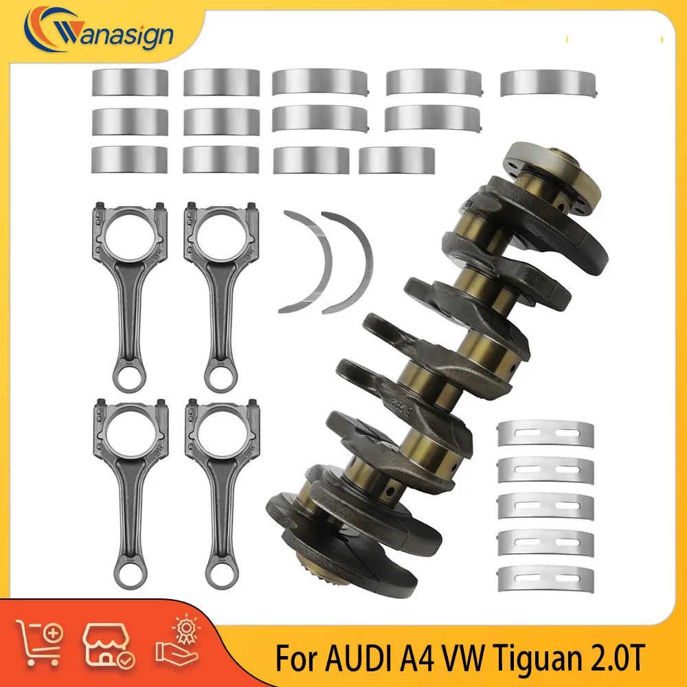 Engine Parts Rebuild Crankshaft Con-Rod Bearings Set Fit 2.0 L L4 Gas EA888 For Audi VW EA888 GTI 2.0T 06L105101D