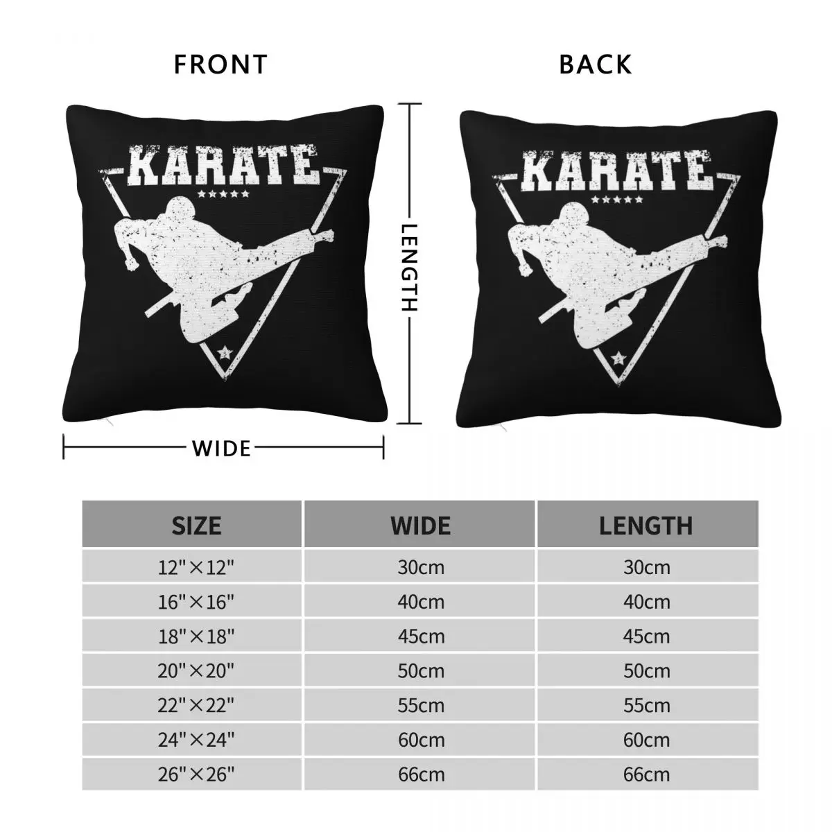 Vintage Karate Martial Square Pillowcase Polyester Linen Velvet Creative Zip Decor Pillow Case Car Cushion Case
