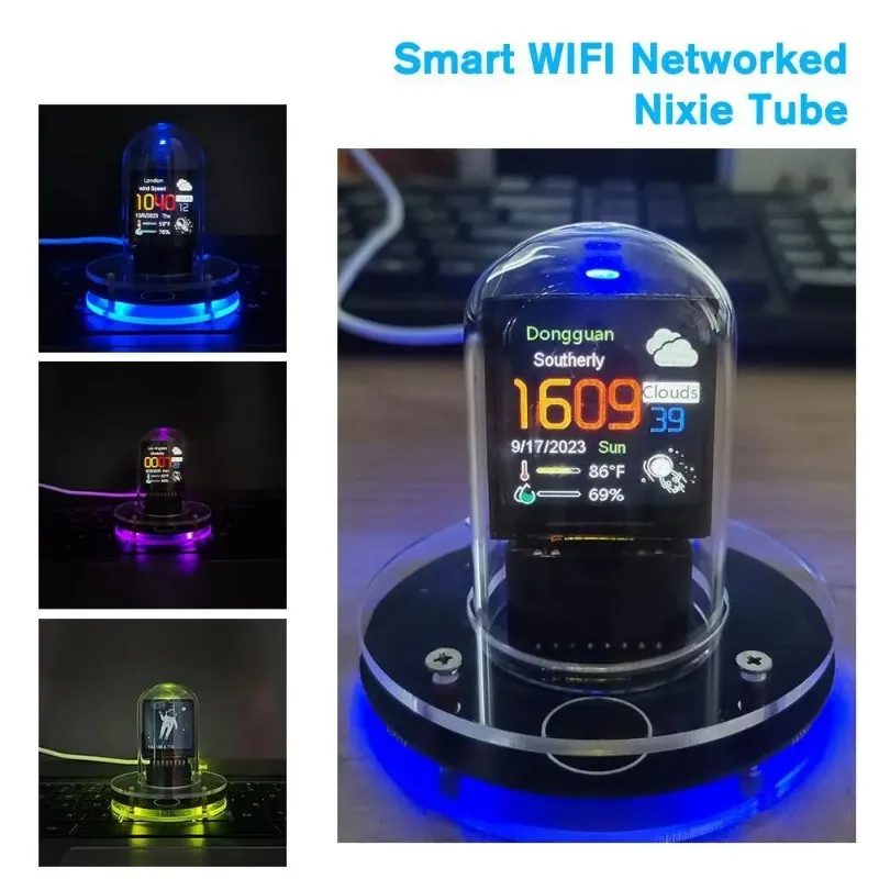 Nowa inteligentne WIFI sieciowa Nixie Tube automatycznie aktualizuje dekoracje cyfrowy pulpit Boże Narodzenie urodziny dają przyjacielowi prezenty