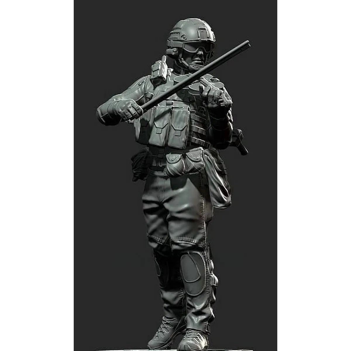

75MM resin unpainted model kit, military theme violinist unassembled and unpainted GK