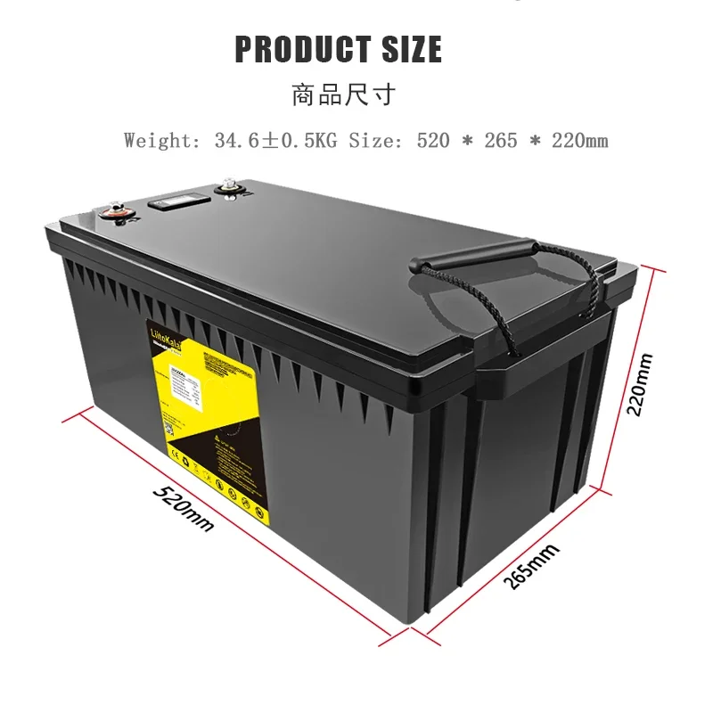 LiitoKala LiFePo4 Battery  24V200Ah/240Ah 25.6V RV Energy Storage Rechargeable Battery Built In BMS For Power Lights Electrical