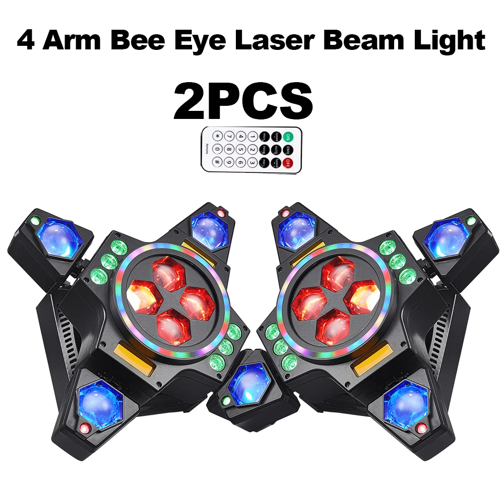 1/2PCS 100W 4-Arm Moving Head Light RGBW Laser Strobe Beam Effect Light DMX512 Function Suitable For DJ Disco Bar KTV Club Party