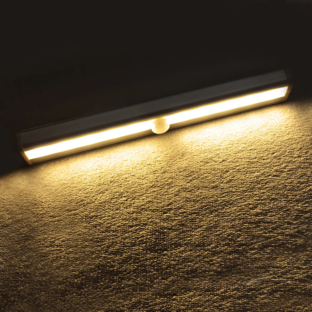 10LED Human Body Sensor Cabinet Light Rechargeable Magnetic Strip Stick-on Motion Sensing Soft Light Nightlight for Closet