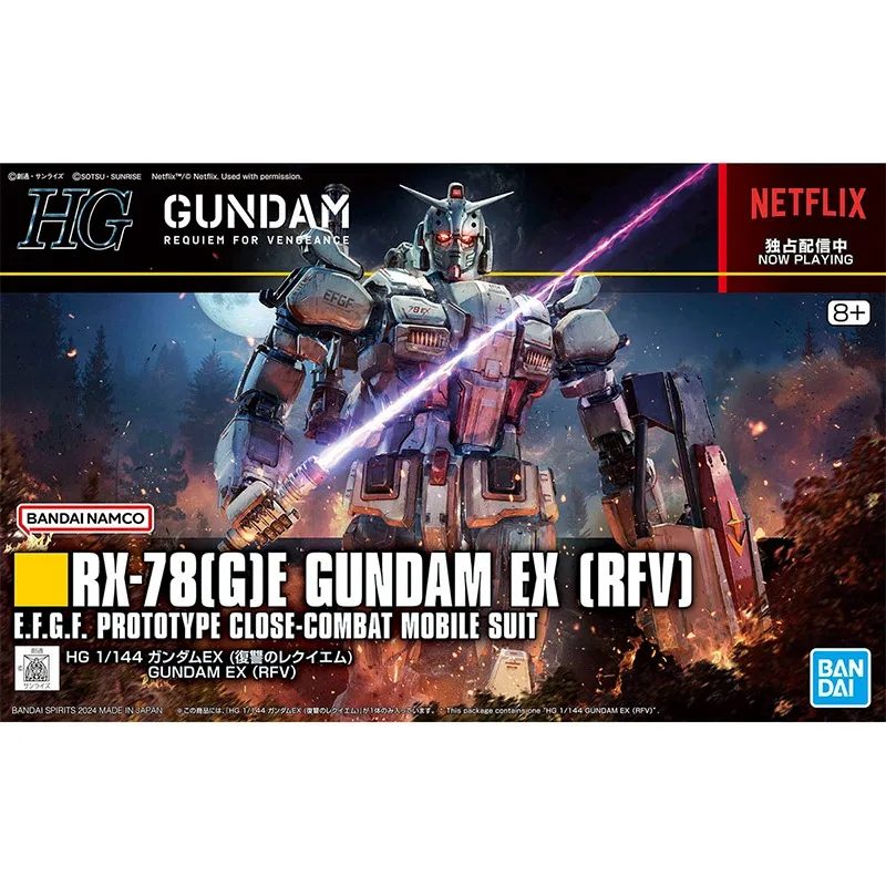 Original Genuine Bandai Anime RX-78[G]E GUNDAM EX [RFV] HG 1/144 Assembly Model Toy Action Figure Gift Collectible Ornament Kids